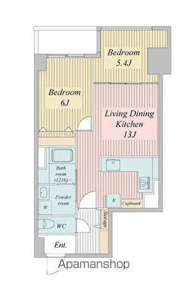 グリーンホームズ２[2LDK/55.97m2]の間取図
