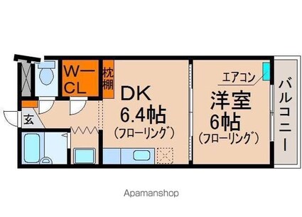 ＲＦマンション祇園[1DK/29.8m2]の間取図