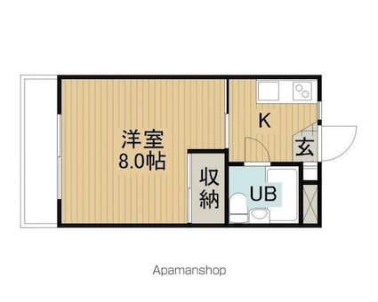 カーサ　ドマーニ[1K/22.19m2]の間取図