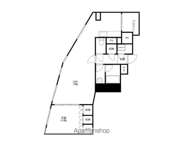 レジディアタワー乃木坂[1LDK/51.82m2]の間取図