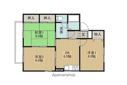ゼクセル５[3DK/53.73m2]の間取図