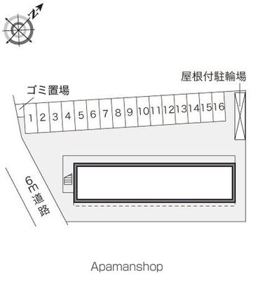 レオパレスフロンティア[1K/23.18m2]の配置図