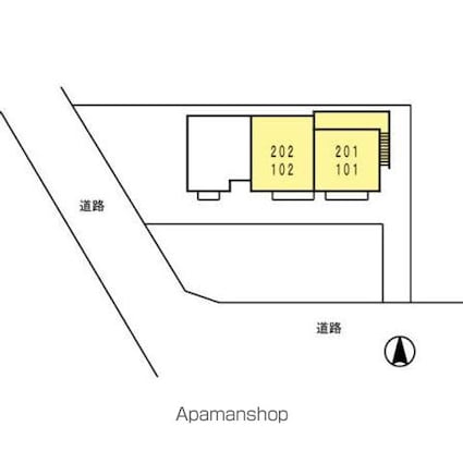 チェリーハウス[2DK/50.08m2]の配置図
