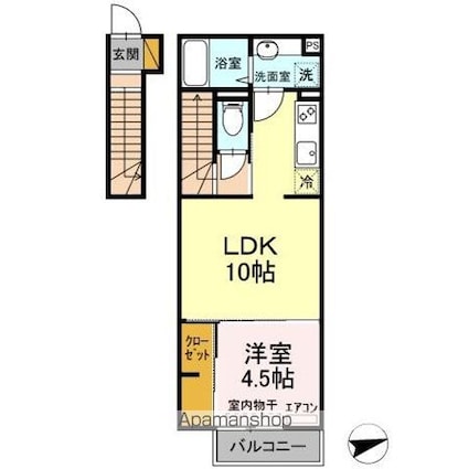 グランテージ[1LDK/40.83m2]の間取図