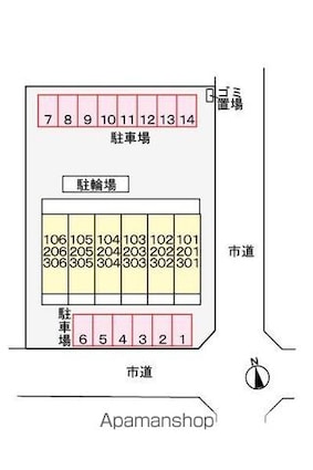 香川県高松市上福岡町[1K/31.35m2]の配置図