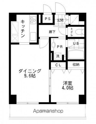 レジディア文京本郷Ⅱ[1LDK/43.2m2]の間取図