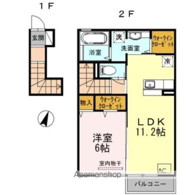 東京都立川市栄町３丁目[1LDK/49.64m2]の間取図