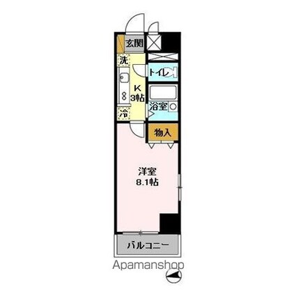 エスペランサＭ[1K/26.55m2]の間取図