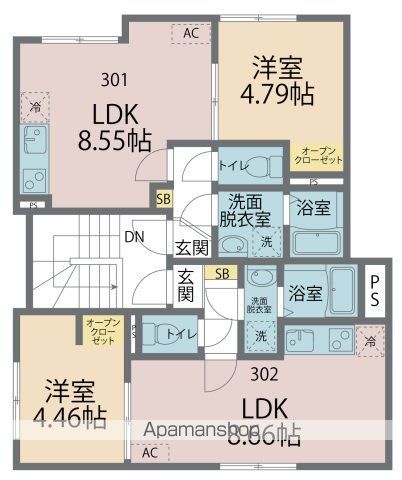 渋谷区笹塚のアパートの間取り