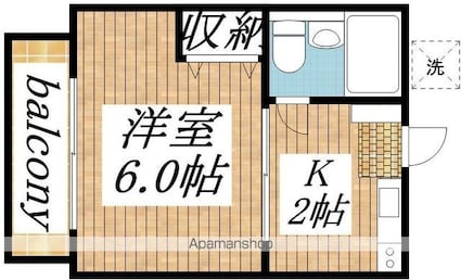 フォレスト恋ヶ窪[1K/18m2]の間取図