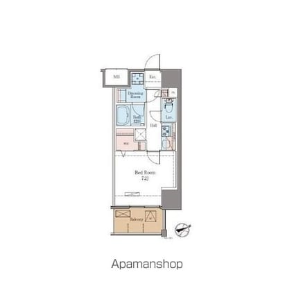 ＢｌｕＲｏｃｋ板橋[1K/27.52m2]の間取図