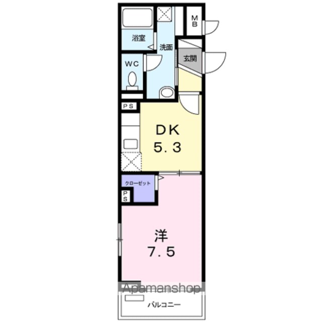 アロヒ　モアナ[1DK/34.42m2]の間取図
