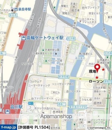 東京都港区港南３丁目[1K/25.37m2]の周辺
