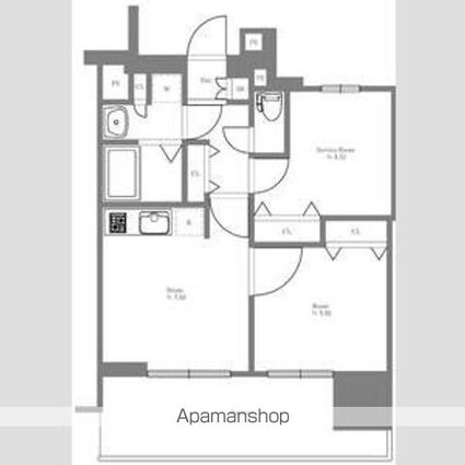 エステムプラザＴＯＫＹＯ　ＲＩＳＥ[1SDK/40m2]の間取図