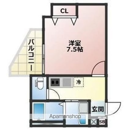 ＡＬＥＧＲＩＡ大津[1K/24.67m2]の間取図