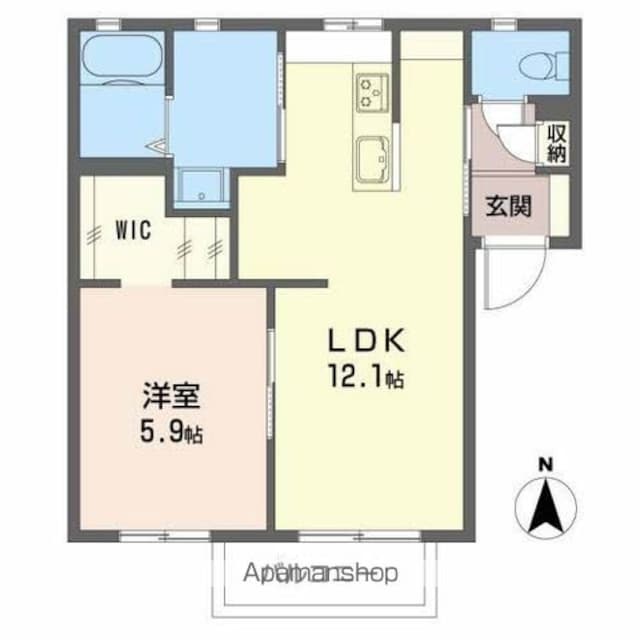 ディアスＮ[1LDK/43.75m2]の間取図