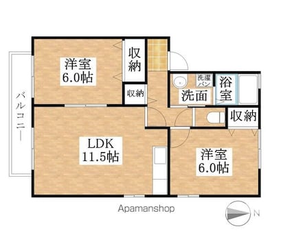 パークハイム[2LDK/53.71m2]の間取図