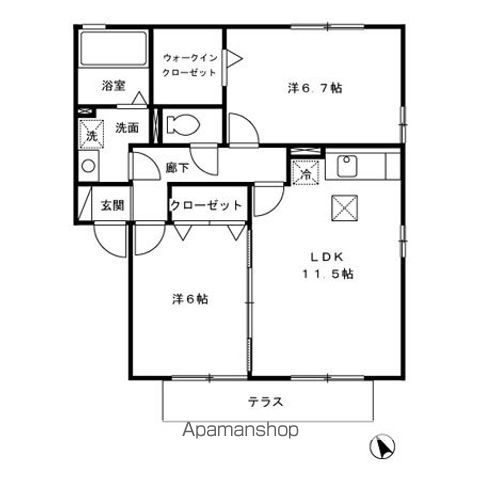 リビングタウン新宮　Ｆ棟の間取り