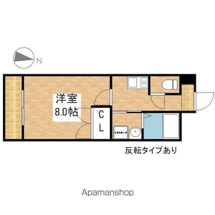 グランデ泉[1K/24.1m2]の間取図