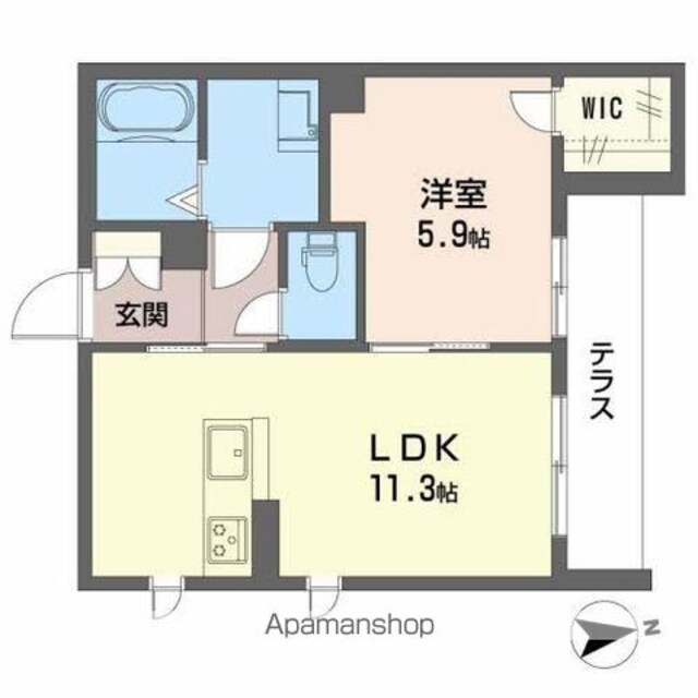 和歌山県和歌山市太田４丁目[1LDK/42.28m2]の間取図