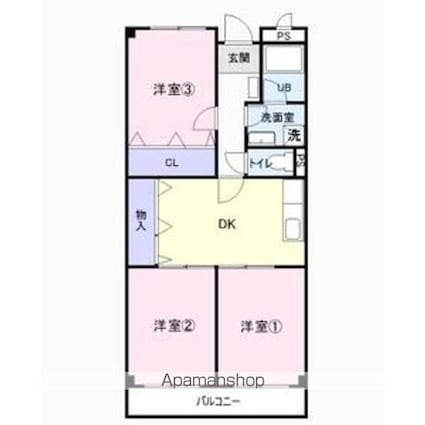 Ｌｉｍｐｉａ　Ｏｒｉｌｌａ野口[3DK/58.32m2]の間取図