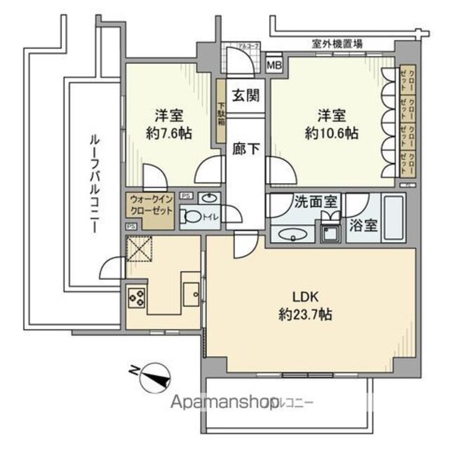 ピアース三宿[2LDK/92.84m2]の間取図