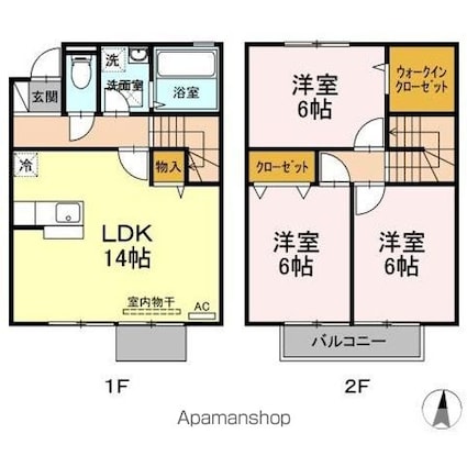レジデンス平田[3LDK/77.74m2]の間取図