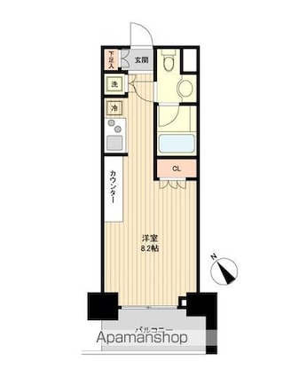 ドゥーエつつじヶ丘[1R/25.02m2]の間取図
