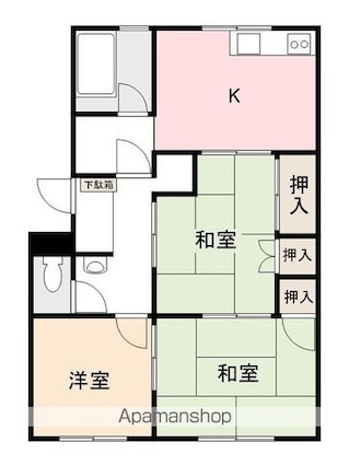 ラ・トゥール屋島百石[3DK/52.92m2]の間取図