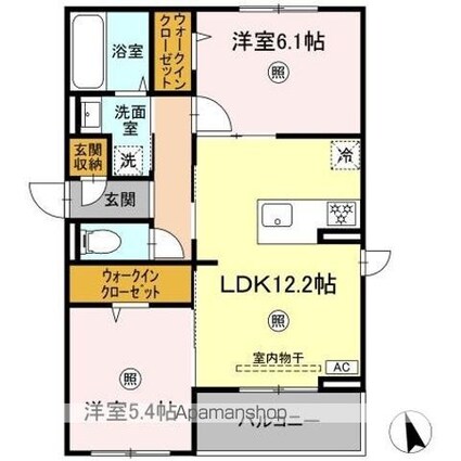 リートネージュ[2LDK/56.76m2]の間取図