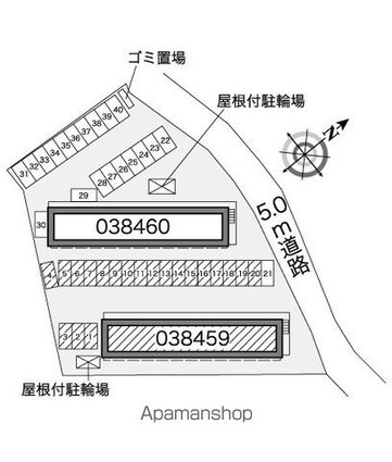 レオパレスエスポワール　Ⅲ[1K/21.81m2]の配置図