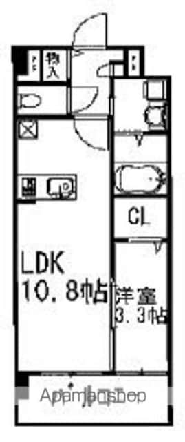 プライムアーバン千駄木[1LDK/35.08m2]の間取図