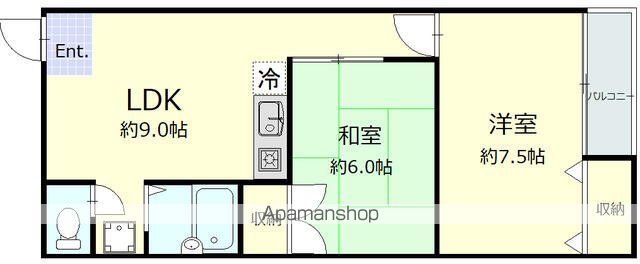 横浜市鶴見区岸谷のアパートの間取り