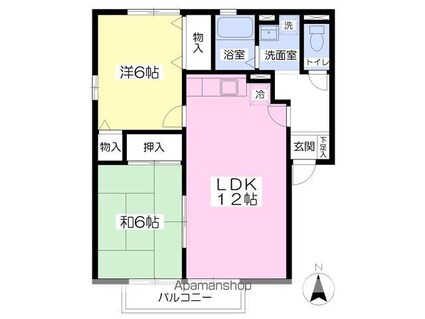 グレイスコートＢ棟[2LDK/55.41m2]の間取図
