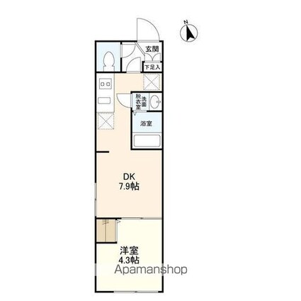 ウェルスクエアイズム中野坂上[1DK/27.13m2]の間取図