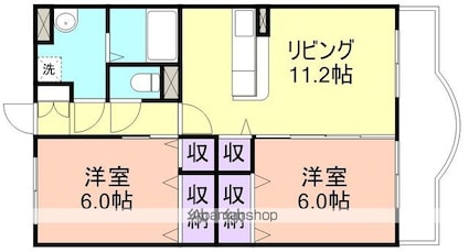 ハートフルほしや[2LDK/54.6m2]の間取図