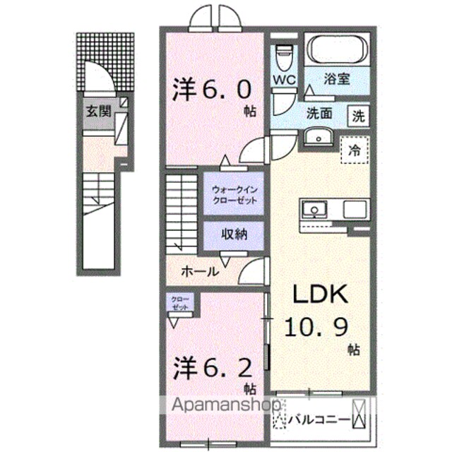 ブリーゼ[2LDK/58.6m2]の間取図