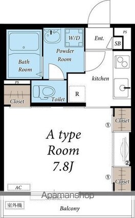 リブリ・リア[1K/26.91m2]の間取図