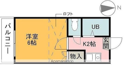 アチェロ[1K/18m2]の間取図