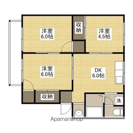 広島県広島市安佐北区口田南１丁目[3DK/48m2]の間取図