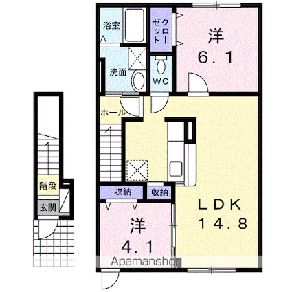 ル・シーニュ大和　Ⅰ[2LDK/58.87m2]の間取図