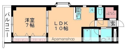 シャイン城の下Ⅴ[1LDK/40.5m2]の間取図