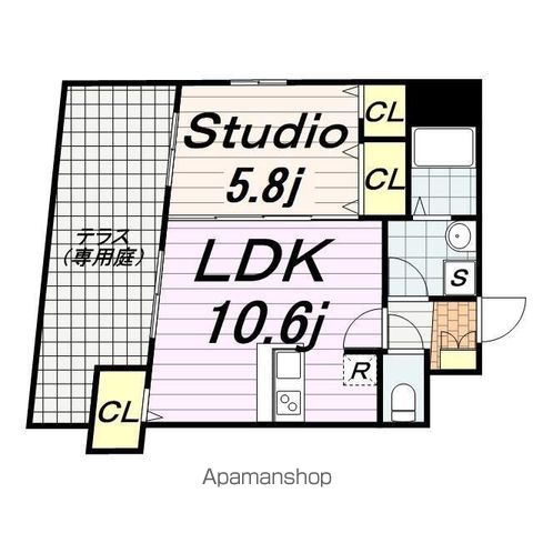 【千葉市中央区登戸のマンションの間取り】