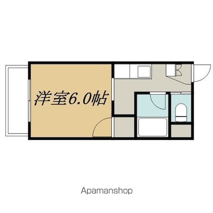 Ｓｕｒｐｌｕｓ　Ｏｎｅ恵比寿[1K/18.9m2]の間取図