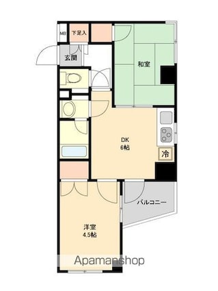 サンコート荻窪[2DK/39.08m2]の間取図