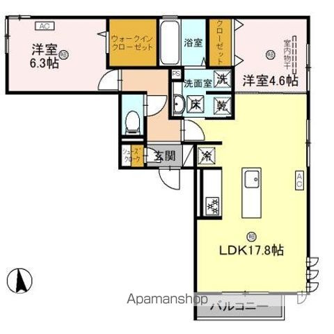 【和歌山市四番丁のアパートの間取り】