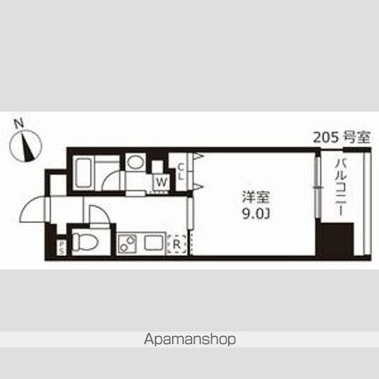 花の木ライズ[1K/30.45m2]の間取図