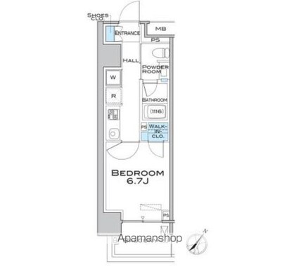 ＭＦＰＲコート武蔵小山[1K/26.29m2]の間取図