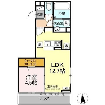 ＣｏｕＲ１８高宮Ｗ[1LDK/41.94m2]の間取図
