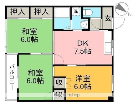 マンションベスタ[3DK/58m2]の間取図